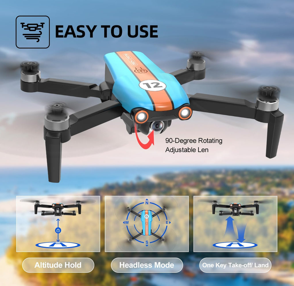 Drone with 4K Camera, Foldable, Less than 249g, 26 Mins Flight Time, Brushless Motor, Altitude Hold, 2 Batteries P2863
