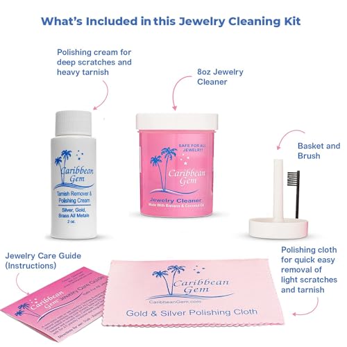 8oz Jewelry Cleaner Kit with Basket and Brush W591