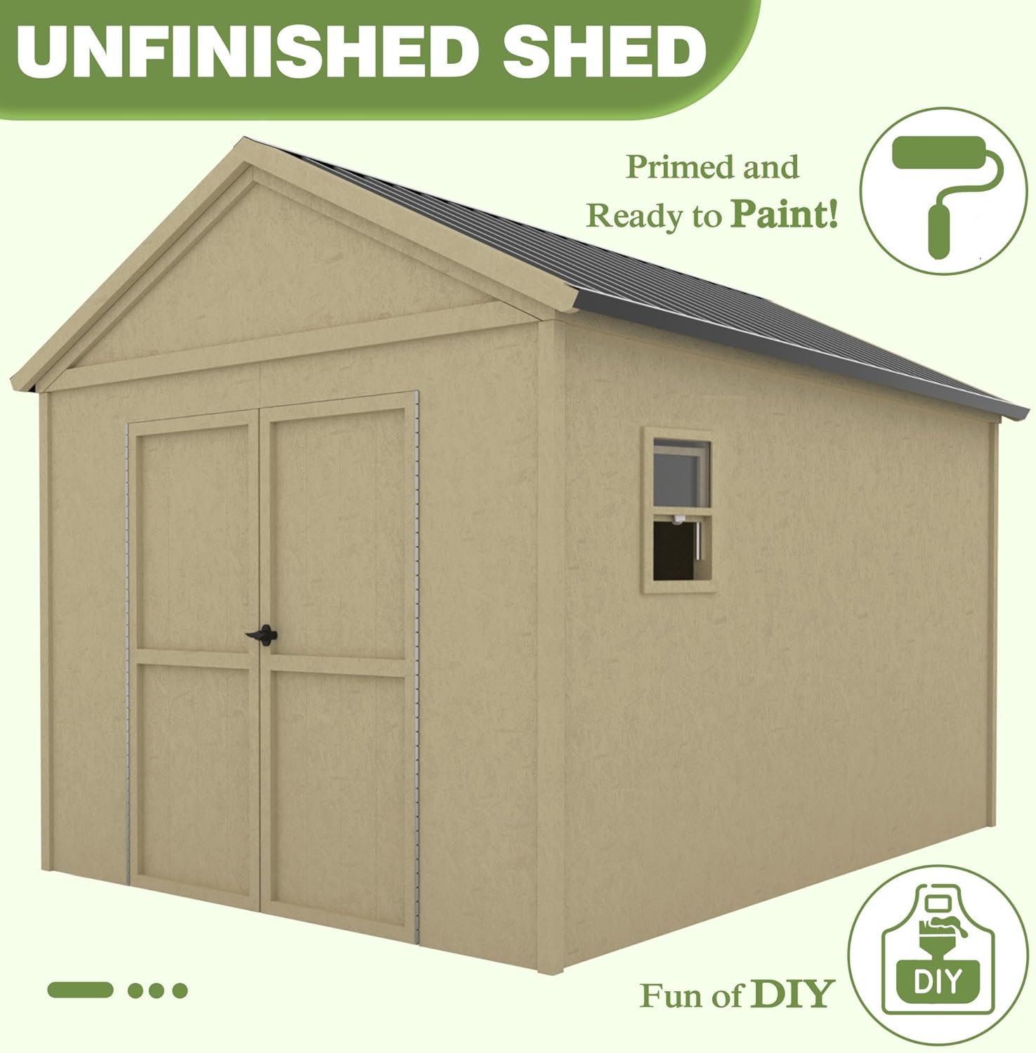 12 ft x 9 ft Outdoor Wood Shed with Metal Roof G1847