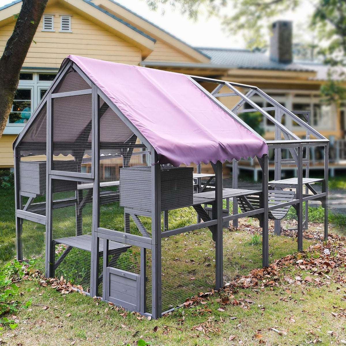 Large Catio Outdoor Cat Enclosure with Waterproof Roof L87602