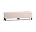 King Upholstered Storage Bench, Chenille Basketweave Pebble E12664