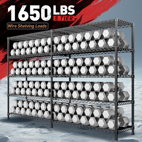 73''W 5-Tier Metal Wire Shelving Unit E20278