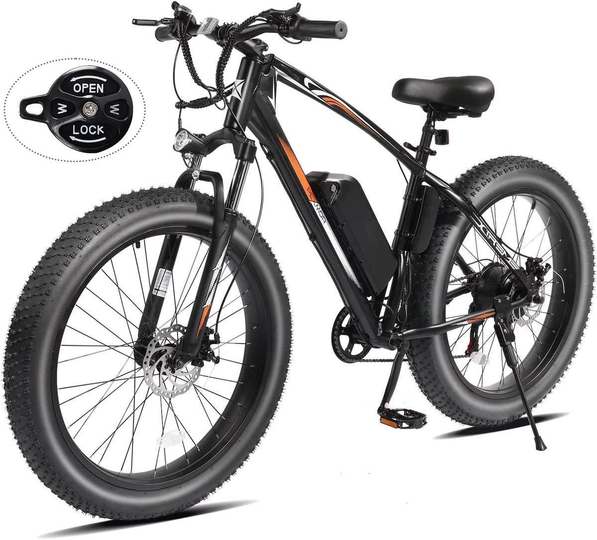 26" Fat Tire Electric Bike 500W 48V 13AH Removable Battery 20MPH C153