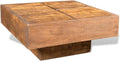 Brown Square Solid Mango Wood Coffee Table I860