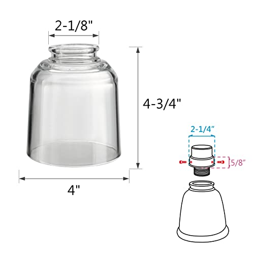 Clear Seeded Ceiling Fan Replacement Glass Shade, 4-3/4" D x 4-3/4" H, 4 Pcs Q97479