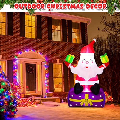 Inflatable Santa Claus with Gift Boxes LED Lights Yard Decor X77698