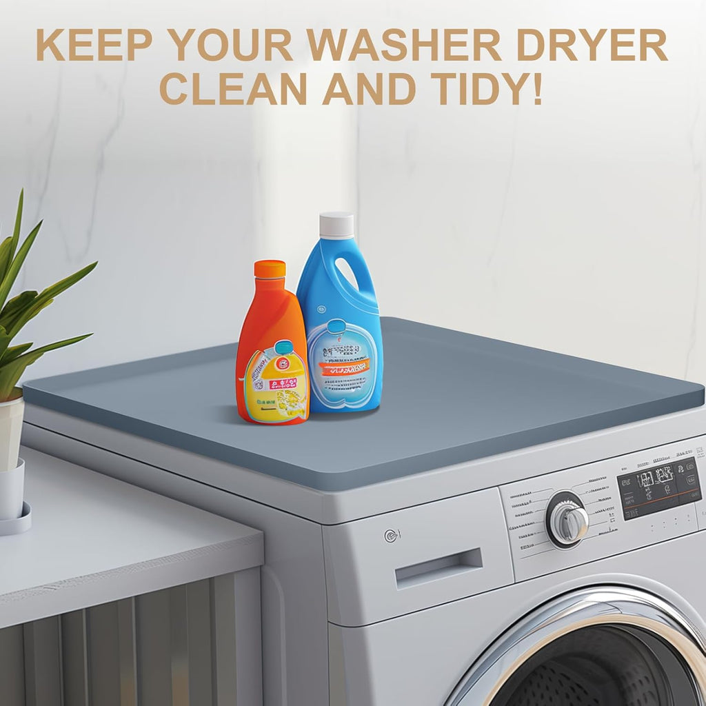 Grey Silicone Rubber Washer Dryer Top Protector Mat J75603