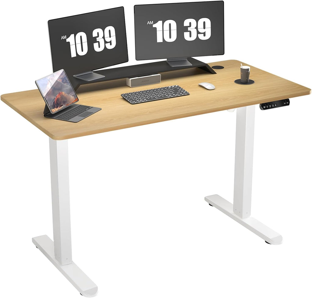 Electric Standing Desk 48 x 24 Inch Adjustable Height Desk with 4 Memory Presets (Maple) S166485
