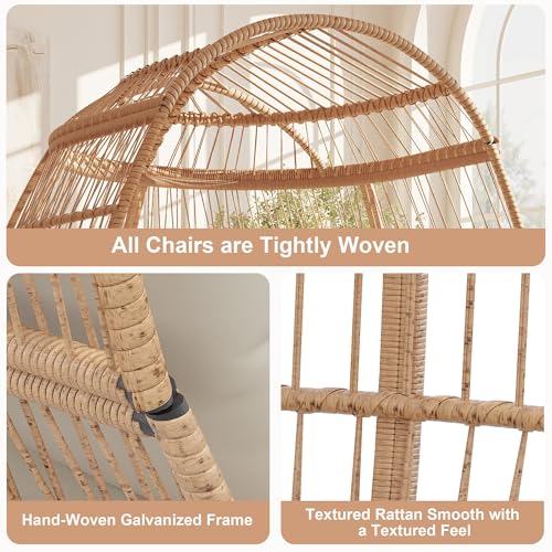 Oversized Wicker Egg Chair with 5 Cushions G166