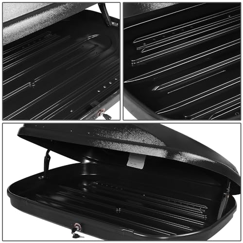 12.7 cu. ft. Black Hard Shell Rooftop Cargo Carrier 55 x 34.5 x 14 Inches 110 LBS N932