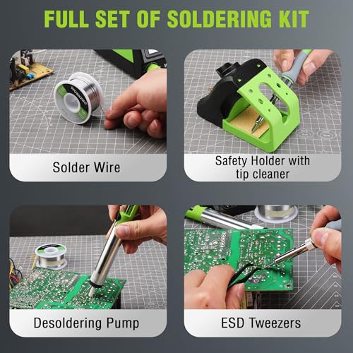 60W Digital Display Soldering Station with 5 Extra Iron Tips F10086