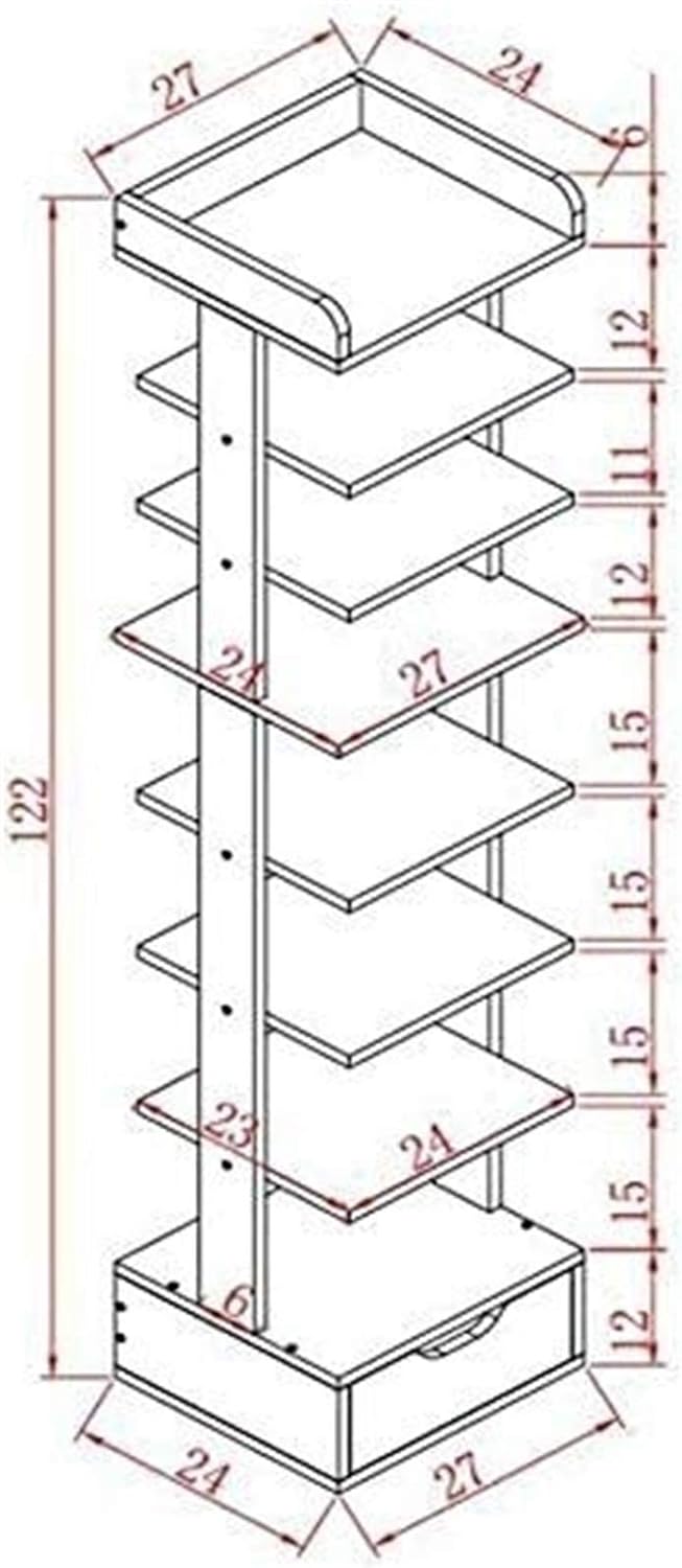 Tall Narrow Shoe Cabinet with Adjustable Shelf and Drawer O688