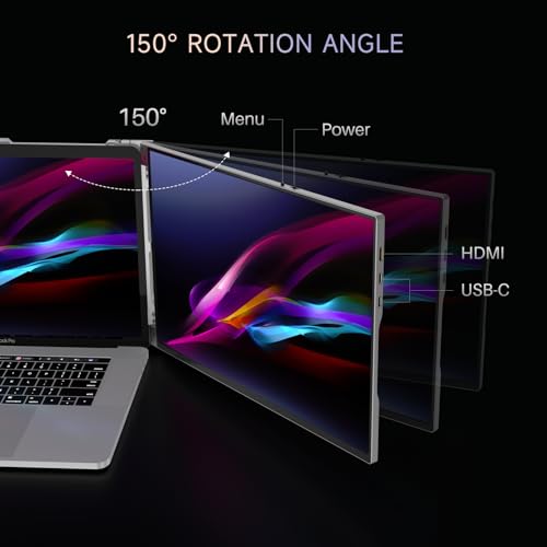 16inch Triple Portable Monitor Aluminum Alloy 1200P with HDMI & USB-C Ports L7932
