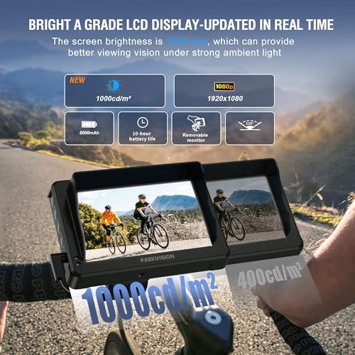 Bicycle Rear View Camera with 4.3'' HD 1080P Monitor and 8000mah Battery A60278