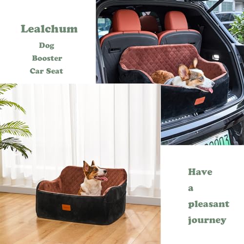 Large Dog Car Seat with Memory Foam Cushion and Storage Pockets (Black) D87768