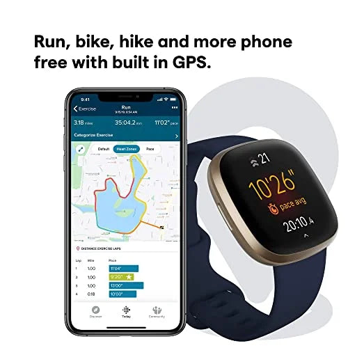 Midnight Blue/Gold Smartwatch with GPS S4449