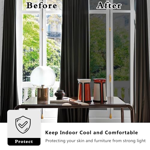 Black 23.62Inch X 13.1Feet Window Privacy Film R537