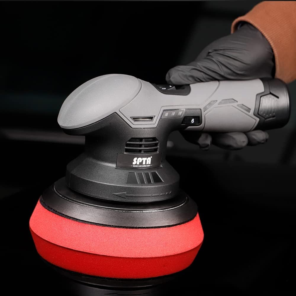 Cordless Car Buffer Polisher with 2Pcs 12V Lithium Rechargeable Battery Brushless Polisher, 2.0Ah M9987