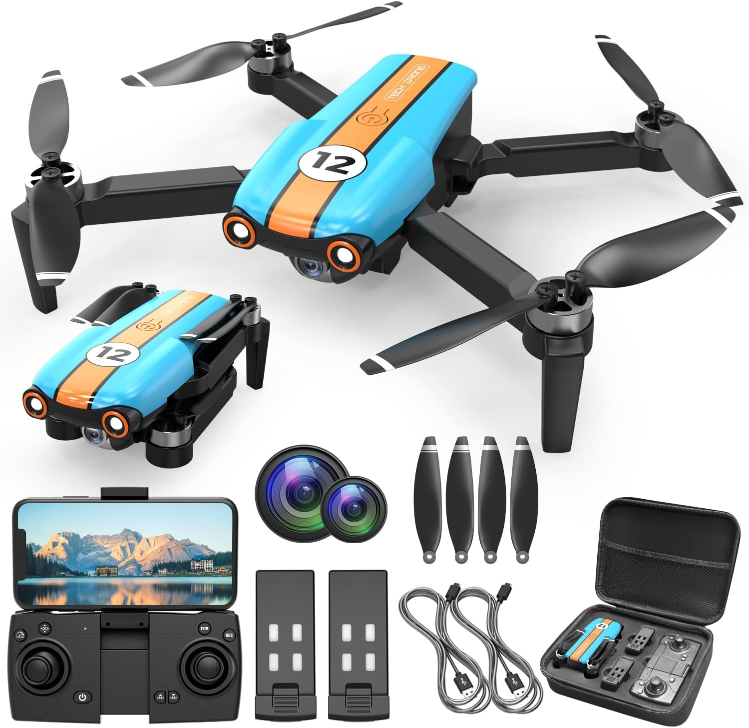 Drone with 4K Camera, Foldable, Less than 249g, 26 Mins Flight Time, Brushless Motor, Altitude Hold, 2 Batteries P2863