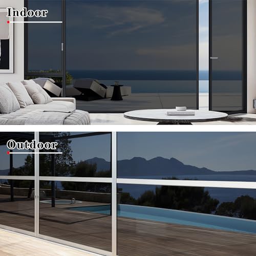 Black 23.62Inch X 13.1Feet Window Privacy Film R537