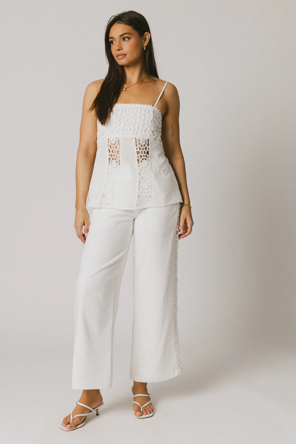 White Crochet Pants R746