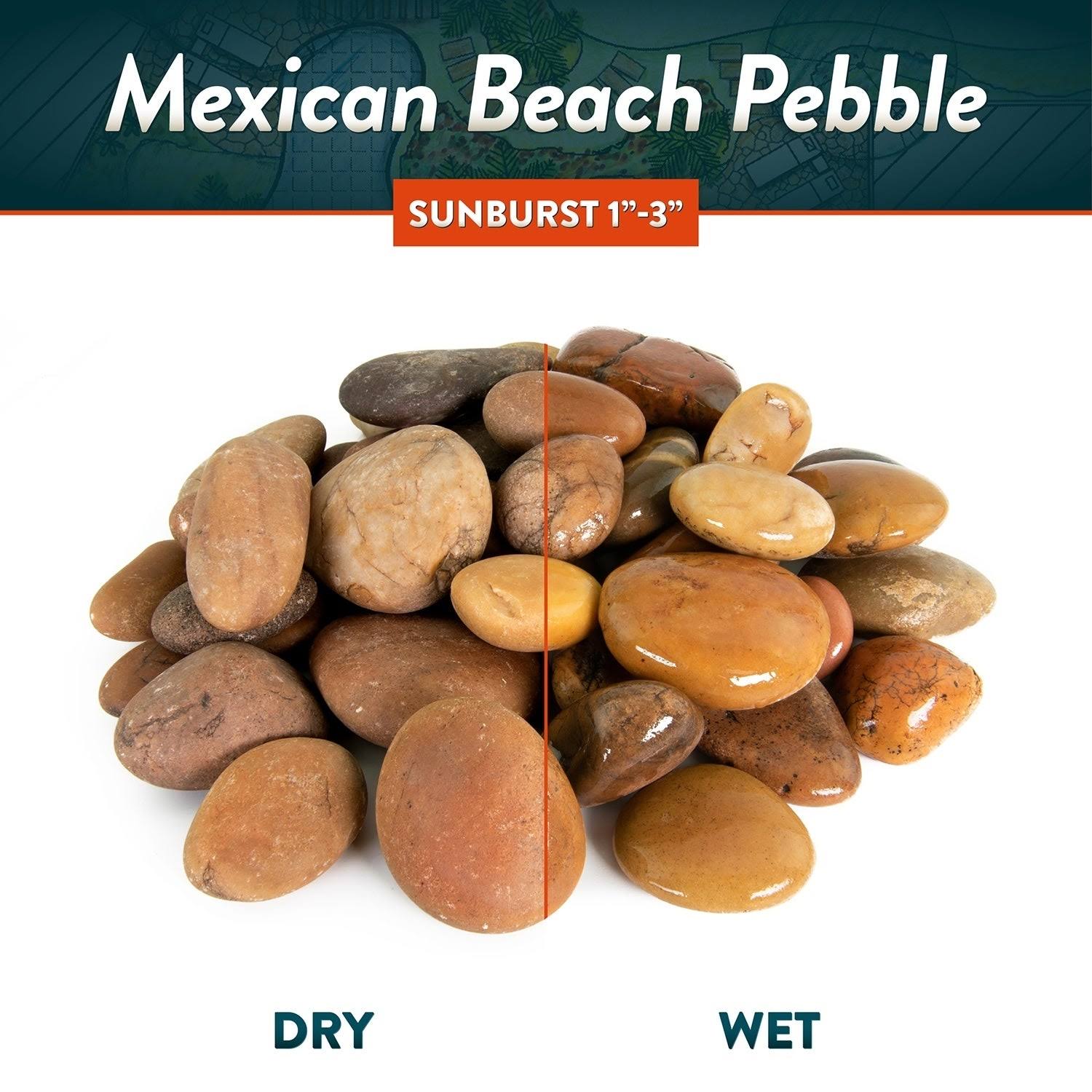 Mexican Beach Pebbles 40 lbs Smooth Round Stones W23177