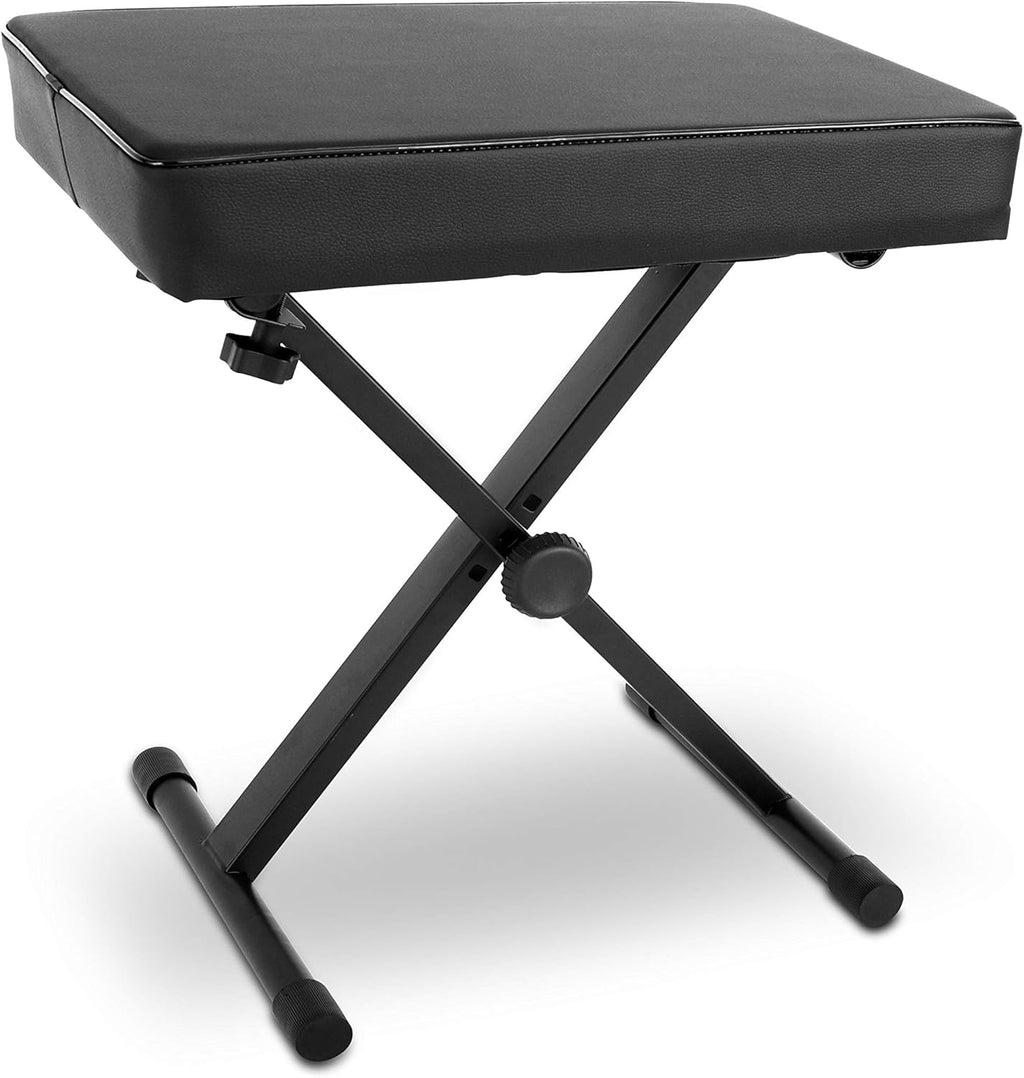 Adjustable Padded Bench Keyboard Piano Seat with Extra Thick Foam Cushion Z3754
