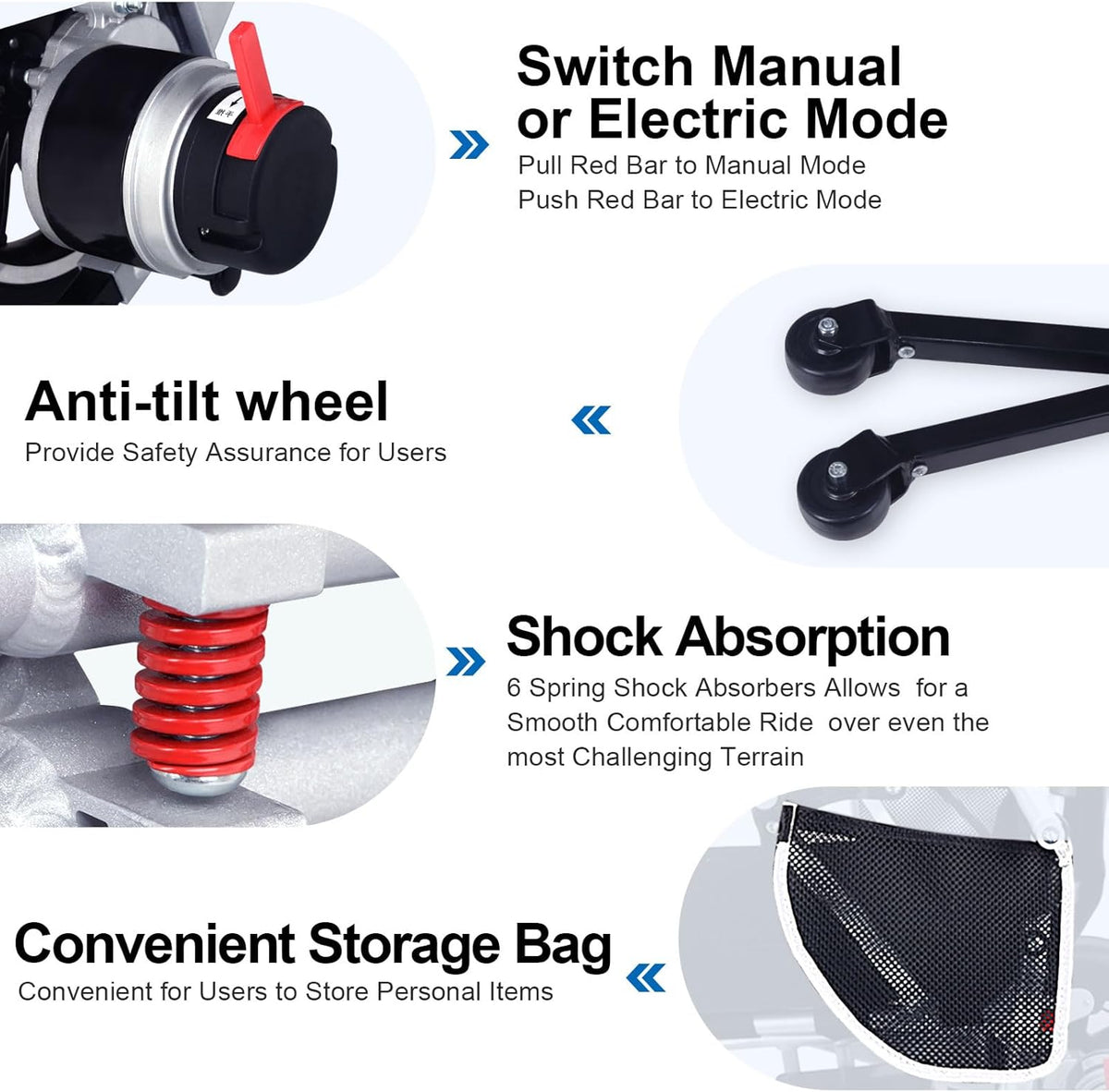 15 Miles Range Foldable Electric Wheelchair B7358
