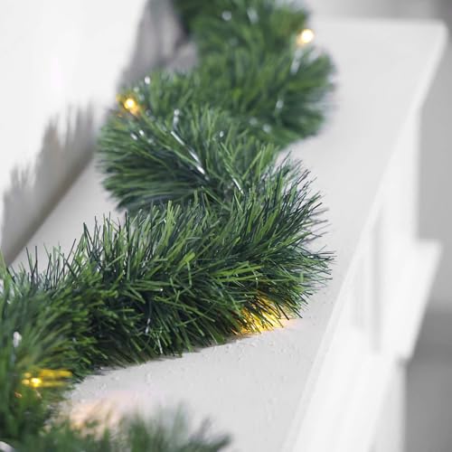30 Feet 50 LED Battery Operated Pre-Lit Green Garland J614612
