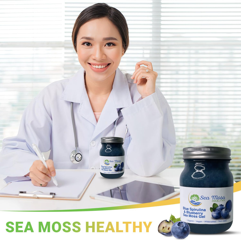 Blue Spirulina Blueberry Sea Moss Gel, 16 oz J657023