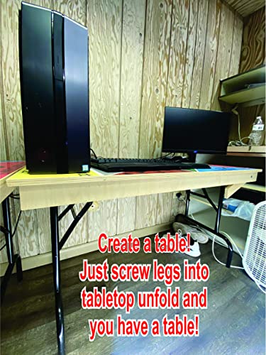 27 In Steel Powder Coated Gloss Black Folding Table Legs (4) O38536