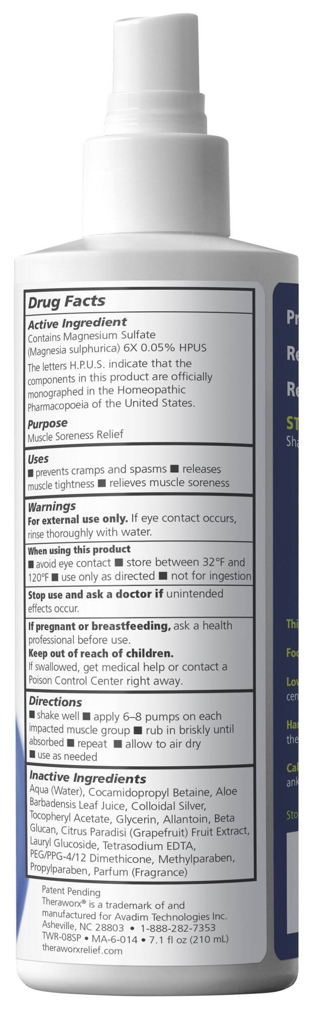 4 oz Muscle Cramp Relief Spray W792896