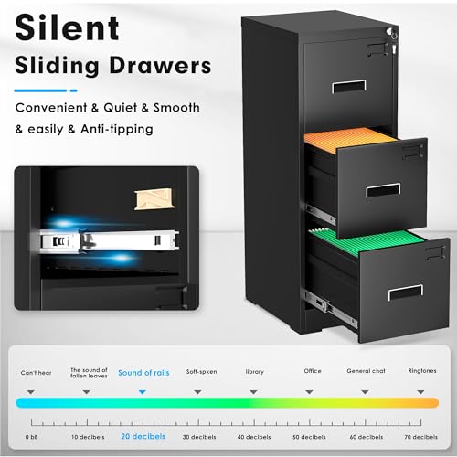 Black 2 Drawer Locking Metal File Cabinet R569000