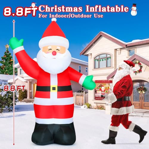 8.8 FT Waving Christmas Inflatables Santa Claus U3504