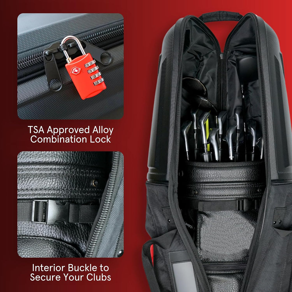 Golf Travel Bag with Hard Case Top and TSA Lock K3952
