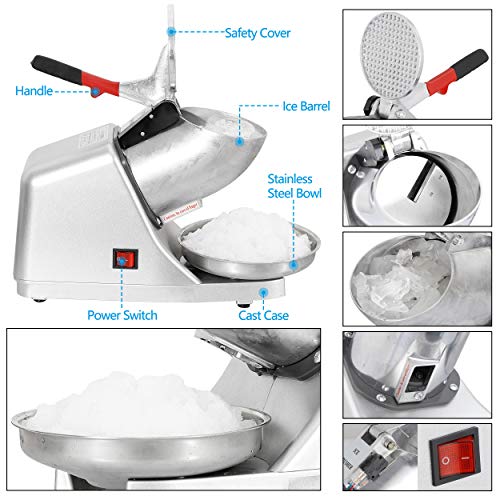 Electric Ice Shaver Ice Crusher Snow Cone Maker 300W 145 lbs D774574