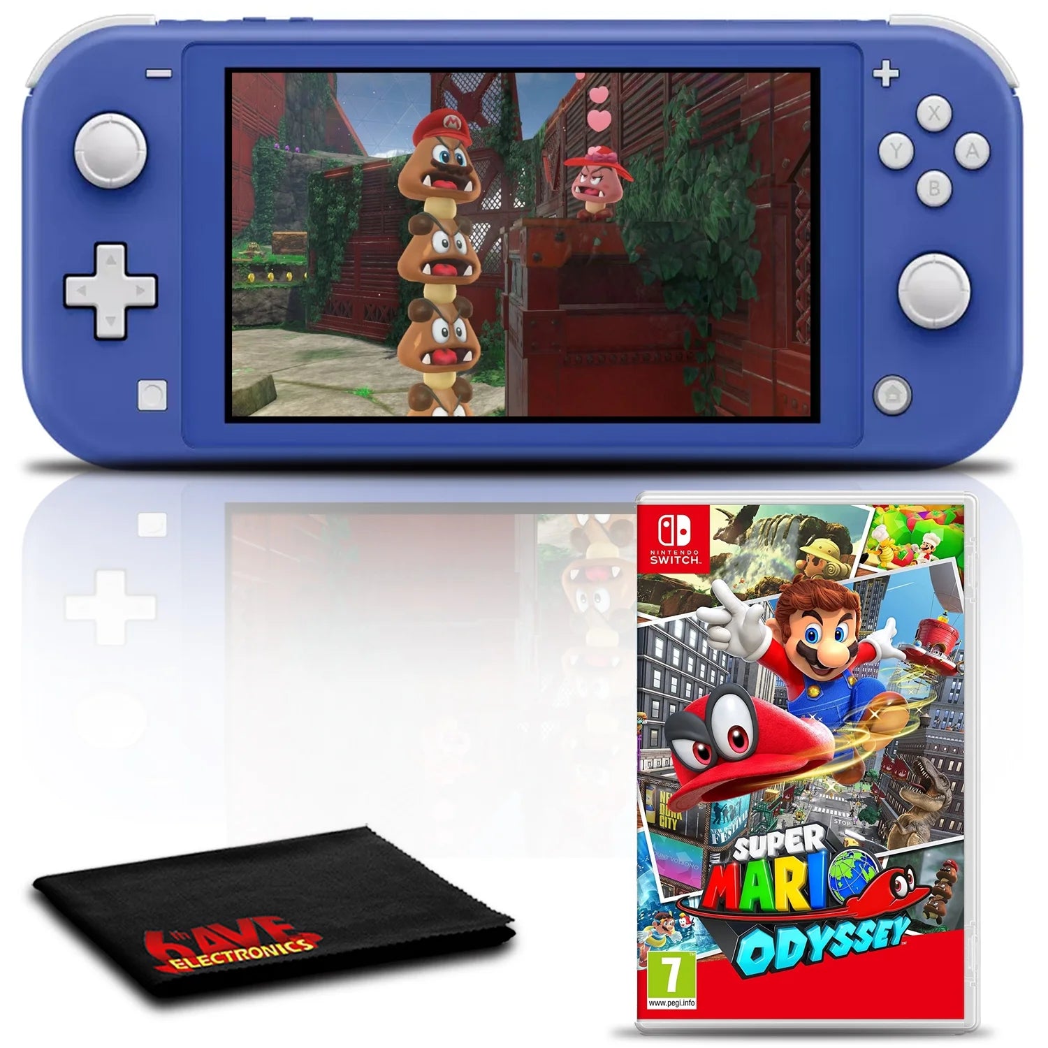 Blue Gaming Console Bundle with Super Mario Odyssey J697
