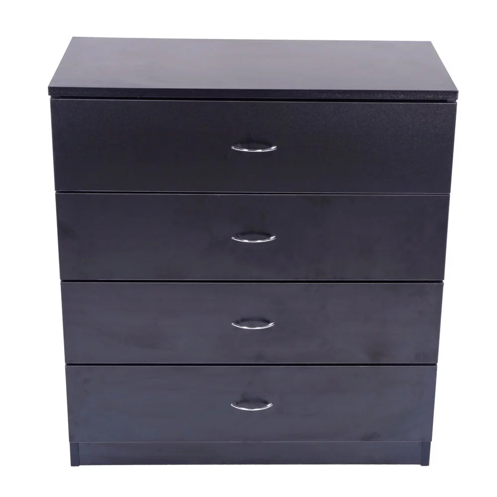 Black 4-Drawer MDF Wood Dresser O362107