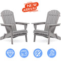 Gray Wooden Folding Adirondack Chair Set of 2 G8048