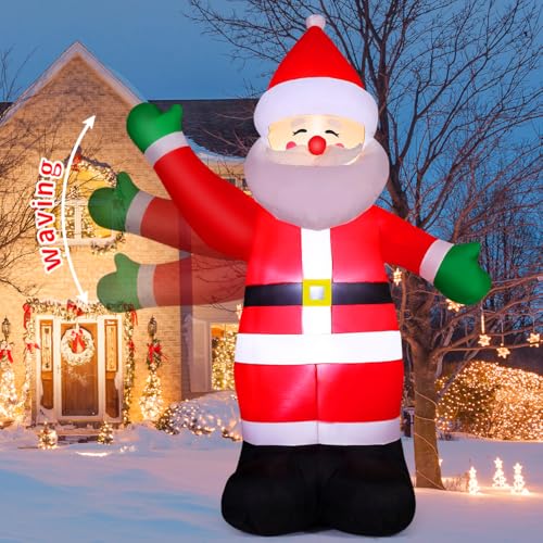 8.8 FT Waving Christmas Inflatables Santa Claus U3504