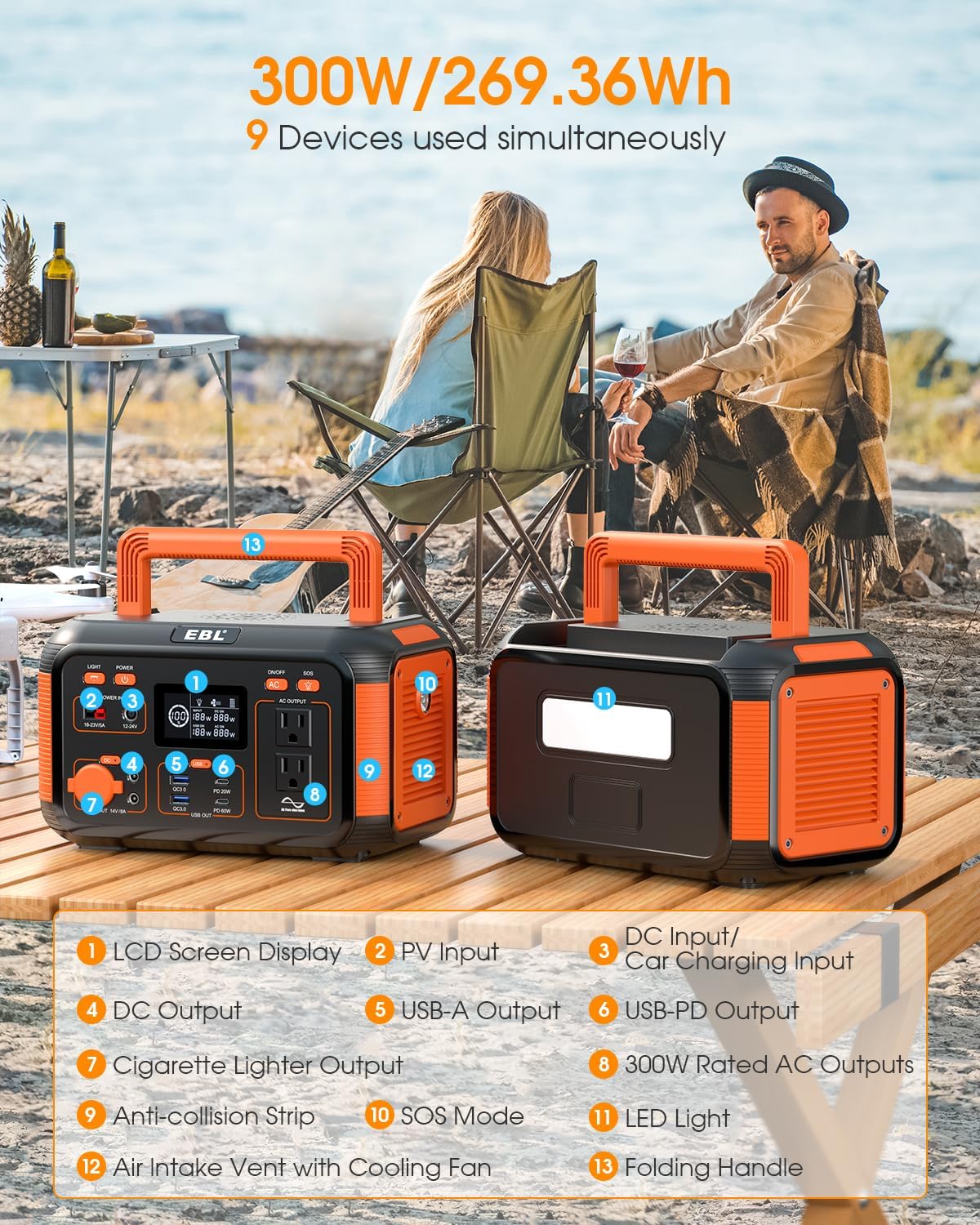 Portable Power Station 300W 269.36Wh Lithium Battery A79264