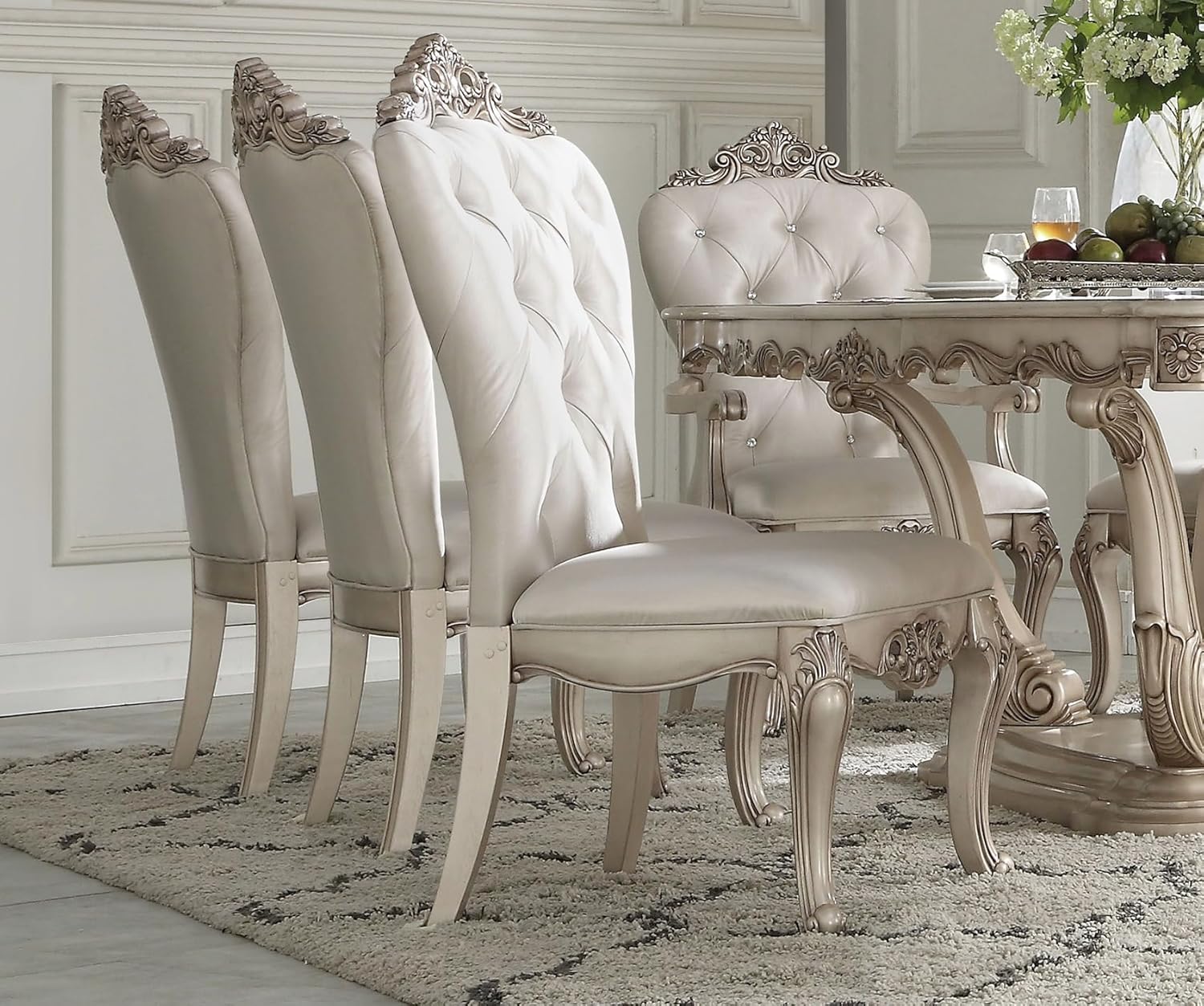 9-Piece Dining Set with Extendable Table, 6 Side Chairs and 2 Arm Chairs F332