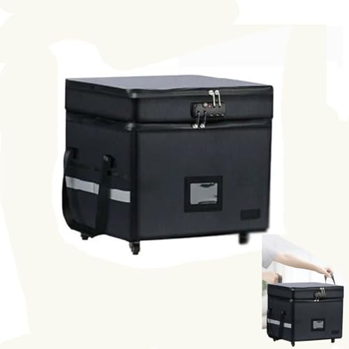 Fireproof Document Box with Lock, Water-Resistant File Box Organizer with Handles I907