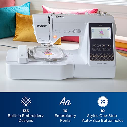 Sewing and Embroidery Machine, Computerized, 4" x 4" Hoop Area, White A7989