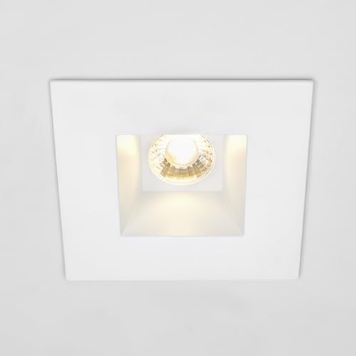 6" Ultra-Thin Recessed LED Downlight Canless IC Rated 1200 Lumens 5 Color Temperature Select Dimmable Square Black Trim 90 CRI H97192