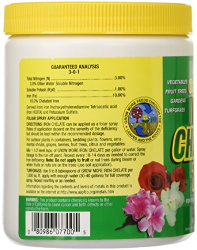 Organic Iron Chelate Concentrate (10% Iron) 8 oz Water Soluble Chelated Iron R497019