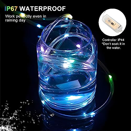 66ft 200leds Solar Powered White Rope Lights B407
