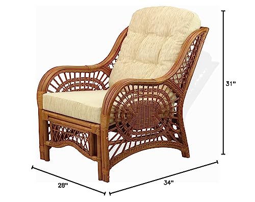 Natural Rattan Wicker Armchair with Cushion G55293