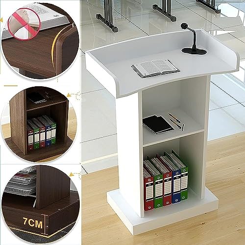Wood Stand Floor Standing Podium with Storage Shelf H9892