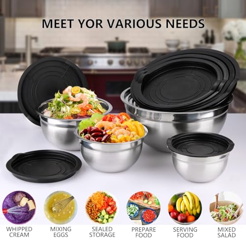 26 PCS Stainless Steel Nesting Black Mixing Bowls Set M63953